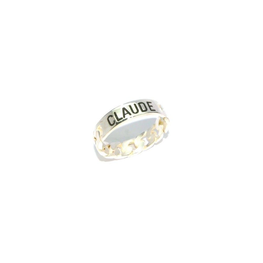 Bague argent chaÃ®nette avec gravure prÃ©nom compris