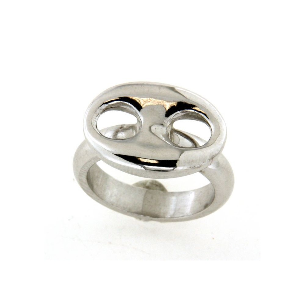 Bague jonc en argent avec motif grain de café original